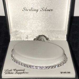 STERLING SILVER/WHITE SAPPHIRE/ADJ. BRACELET